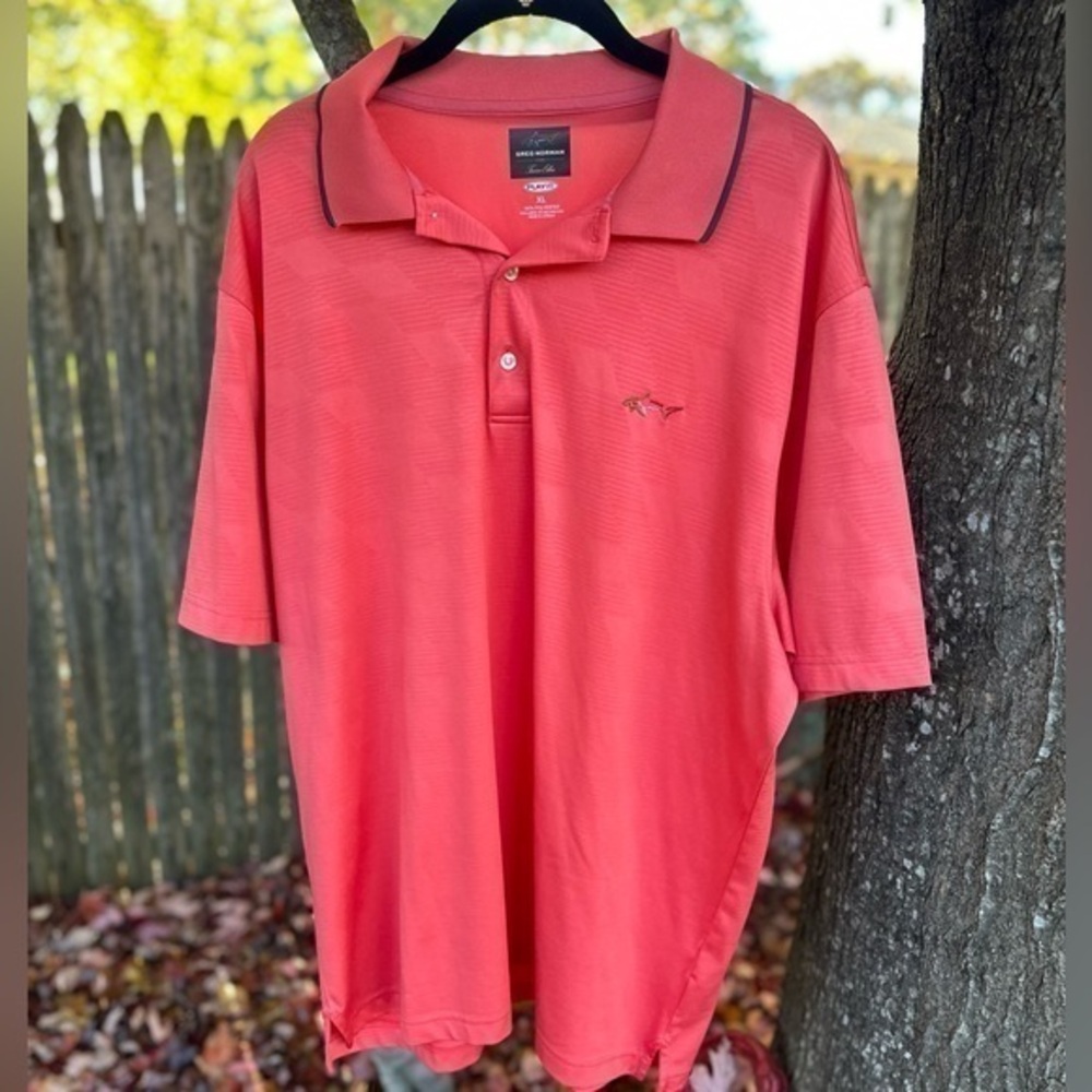 Greg Norman For Tasso Elba‎ Five Iron Play Dry Men’s Coral Golf Shirt